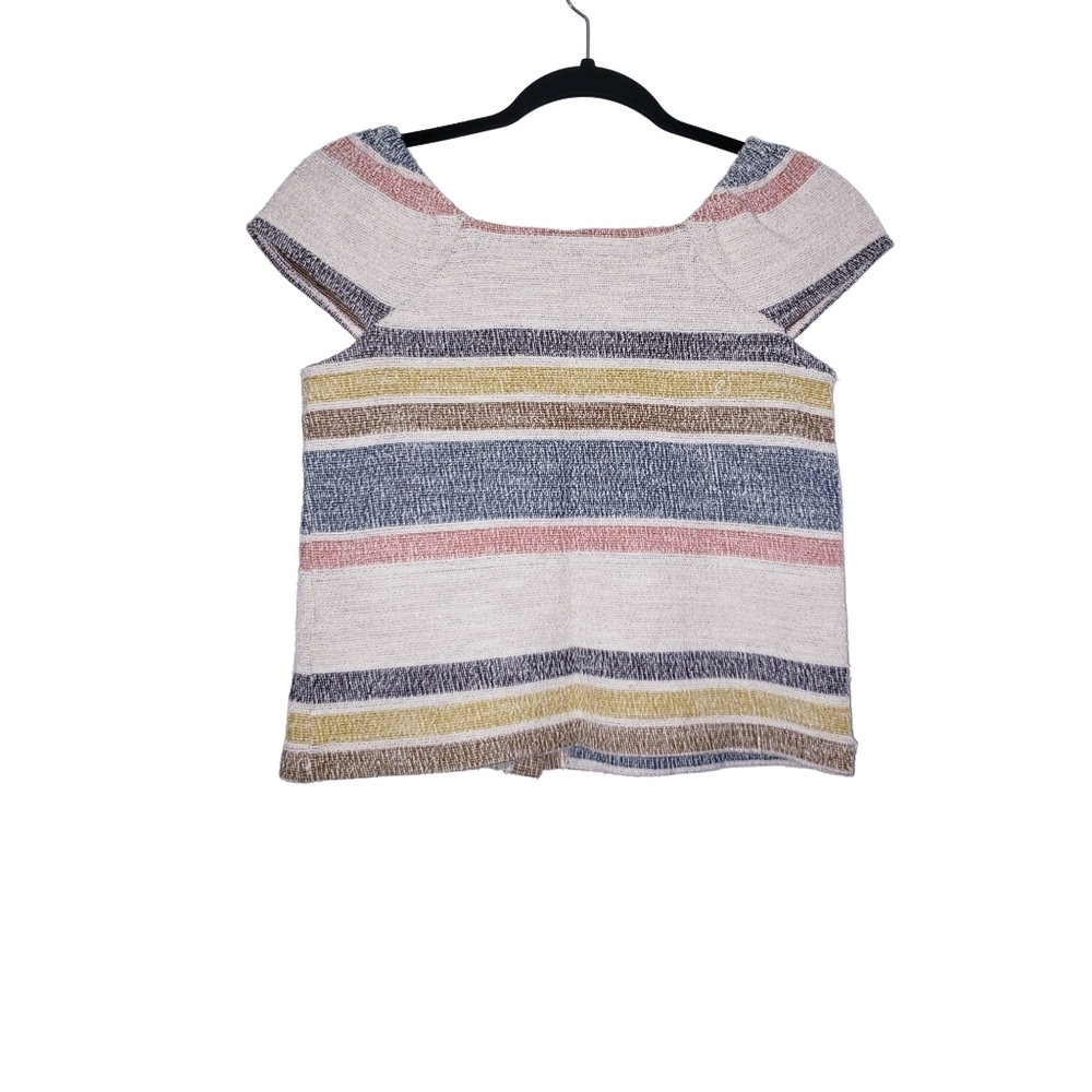 Madewell Texture & Thread Striped Button Front Top - Picture 4 of 8